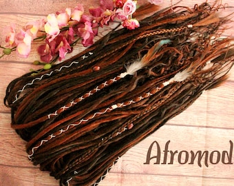 DE Synthetic Dreads "Dark Brown Wavy Set" Afromod