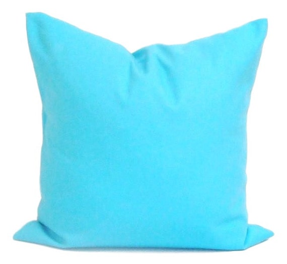 Solid Blue Pillows Decorative Pillows ALL SIZES Bright Blue