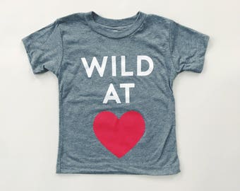 WILD AT HEART - Gray Tri-blend T-Shirt- Baby and Toddler