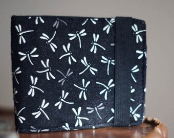 Dragonfly Fabric Wallet | Vegan Wallet | Fabric Billfold Wallet | Minimalist