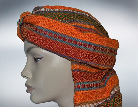 ORANGE Hat Ottoman Medieval  Historical Costume Turban  Arabic