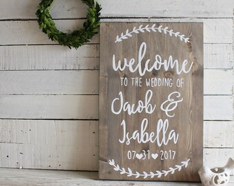 Rustic Wedding Decor, Welcome Wedding Sign, Welcome to our Wedding Sign, Personalised Wedding Sign, Rustic Wedding Signs,Wooden Wedding Sign