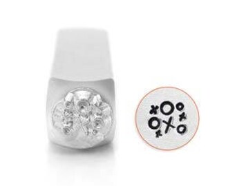 ImpressArt Metal Design Stamp, 6mm Hugs & Kisses Testure Design Jewelry Leather Wood PMC Metal