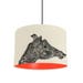 Animal lampshade with turquoise inside lining, choose from a giraffe, bee, gorilla, tiger, lion or an elephant.
