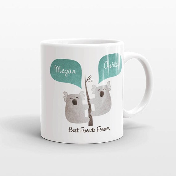 Best Friend Gift, Koala Mug, Personalized Best Friend Mug, Animal Best Friend Coffee Mug, Unique Friendship Gift Best Friend Birthday Gift