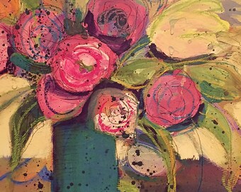 Compassion--Blank Fine Art Greeting Card, flower painting, blank greeting card, flower card, thank you card, get well card, blank card