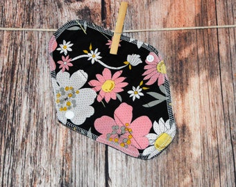 Pick the length - Small/Medium/Large/XL Pad – Floral on Black - cotton