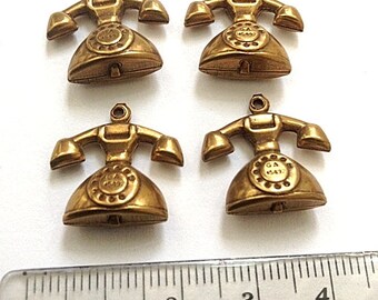 Vintage brass telephone retro phone stamping