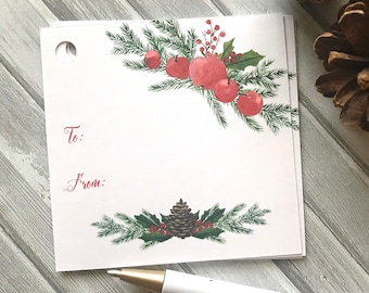 Christmas gift tags, holiday tags, gift tags, tags for presents, gift wrapping, Christmas gift decor, holiday presents -set of 12(tg79)
