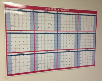 large wall dry erase office calendaryearly planner 2019 24x36
