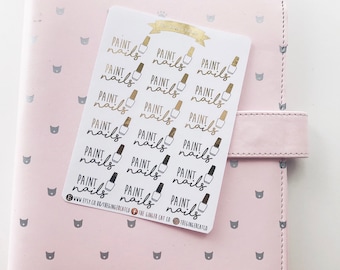 FOIL Paint Nails Planner Stickers | for use with erin condren, Kikki k, Filofax, bullet journal, beauty stickers, salon stickers