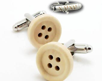 Mens bouton boutons de manchette, boutons de manchette en bouton de chemise, mariage robe chemise boutons manchette, en bois bouton de manchette et personnalisé