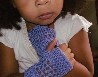 NEW Pattern PDF - A Little Lavender - Shortie Crochet Fingerless Gloves Pattern - Girls Child Size