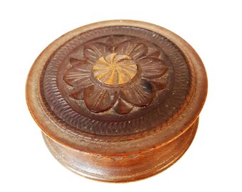 small french vintage wooden box, vintage wooden trinket box, Brittany box