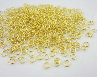 Gold Plated Jump Rings, 6mm Gold Plated Jump Rings, 6mm Split Rings, 6mm Gold Jump Rings, Jump Rings, 6mm Jump Rings, Jump Ring Pack,