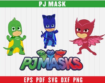 PJ Masks - Heroes and Villains - svg, dxf, eps, png, Pdf - Download - Cut File, Clipart - Cricut Explorer - Silhouette Cameo