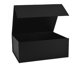 Luxury Magnetic Black Gift Box, Gift Box With Lids, 4 Different Sizes for Hampers, Weddings, Birthdays, Baby Shower, Gift Packaging