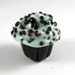 Super Tasty Handmade Glass Chocolate Cupcake Bead with Minty Green Frosting and Chocolate Chips and Chunks on Top