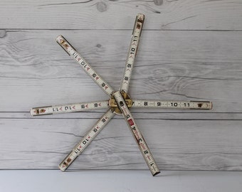 Vintage Lufkin Red End 1066D 6 Ft. Rugged Engineers Wood Folding Ruler, Vintage 72" Engineers Ruler, Vintage White Folding Ruler