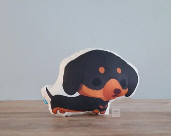 Dachshund Pillow (Black and Tan Doxie)
