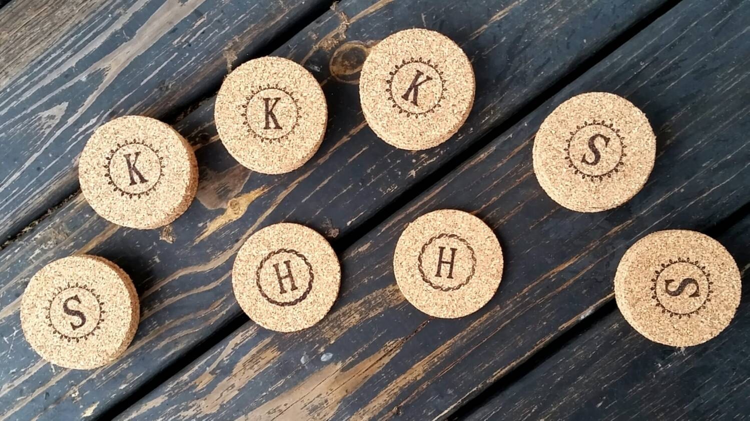 Bulk Cork Coasters, Personalized Bulk Cork Coaster for Wedding