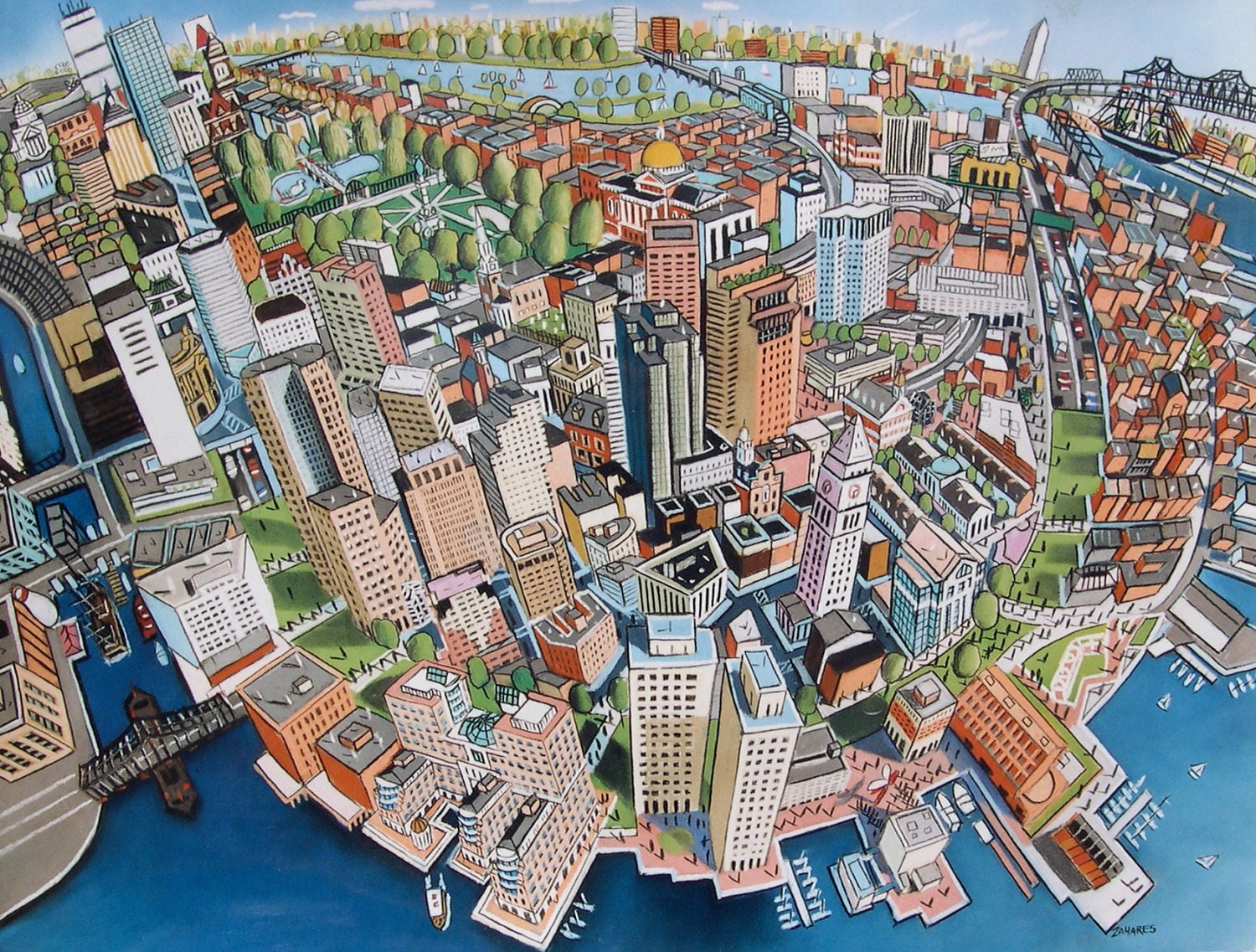 Boston Jigsaw Puzzle by Wade Zahares