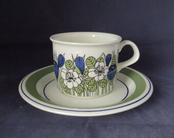 Arabia of Finland. Krokus, Esteri Tomula coffee cup and saucer.