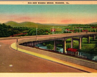 Roanoke, Virginia, Wasena Bridge - Vintage Postcard - Postcard - Unused (Y)
