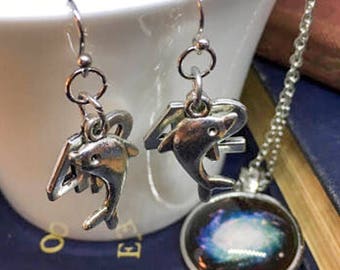 Hitchhiker's Guide Necklace and Earrings Set