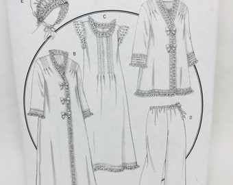 Uncut, Large XL Butterick Rachel Wallis Making History Sewing Pattern, Misses Jacket, Robe, Nightgown, Pajama Pants, Nightcap Hat, Designer