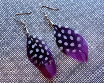 CEECEE Purple Feather Earrings