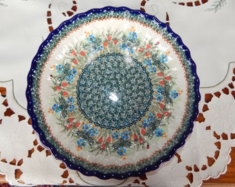 Strawberry Polish Pottery Pie Plate