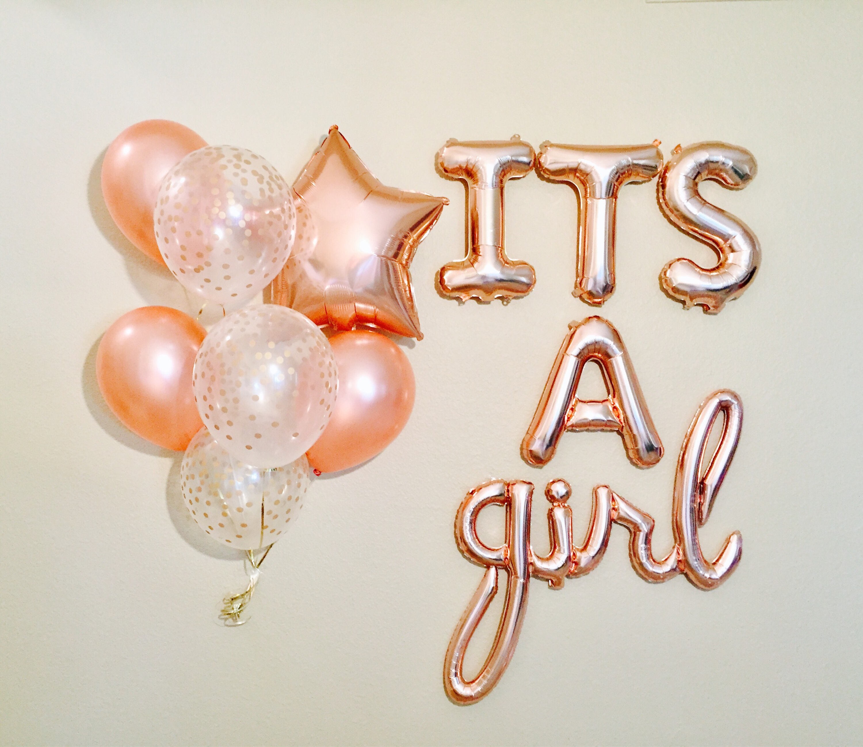It's A Girl Balloon Girl Script Balloon Rose Gold Girl