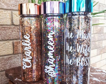 Sparkle Water Bottle, Mermaid Bottle, Unicorn Bottle, Glitter Bottle, Sequin Bottle, Drink Bottle, Personalised Water Bottle, Water Bottle