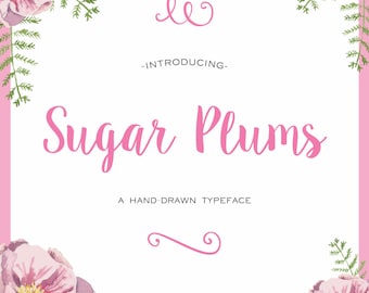 Sugar Plums Script Hand-Lettered Font Download (aka Sweet Pea)