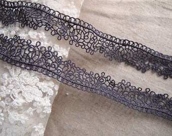 Dark taupe color guipure lace trim