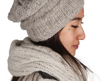 Winter Beanie, Slouchy Hat, Wool Hat, Women Winter Hat, Hand Knitted Hat, Warm Winter hat, Wool Knit Hat