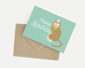 Monkey birthday card / Happy birthday
