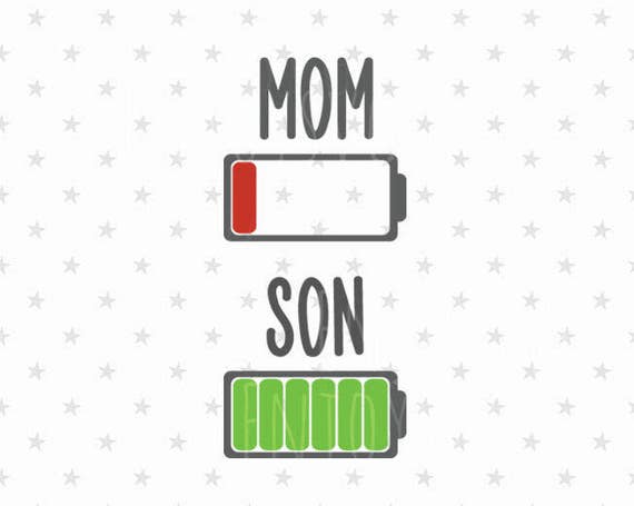Download Battery mom and son svg set Mother's Day svg Low Battery