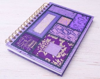Dot Grid Journal A5 Notebook Bohemian Soul Purple / eco planner / recycled planner / dotted journal / purple planner / purple notebook