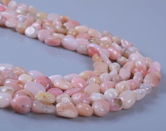0350 Natural pink peach opal pebble Chips loose gemstone beads 16"