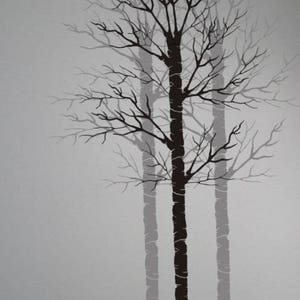 Tree Stencil PA Aspen Bare Birch Painting Wall Stencils Tree Stencil PA Aspen Bare Birch Painting Wall Stencils