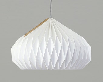 Textile Lampshade * Bell * large, hand-folded origami lamp shade