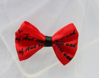 Pretty red bow tie writing black