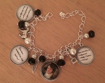 Pride & Prejudice / Mr Darcy Charm Bracelet - Unique, Handmade (FREE or LOW COST shipping)
