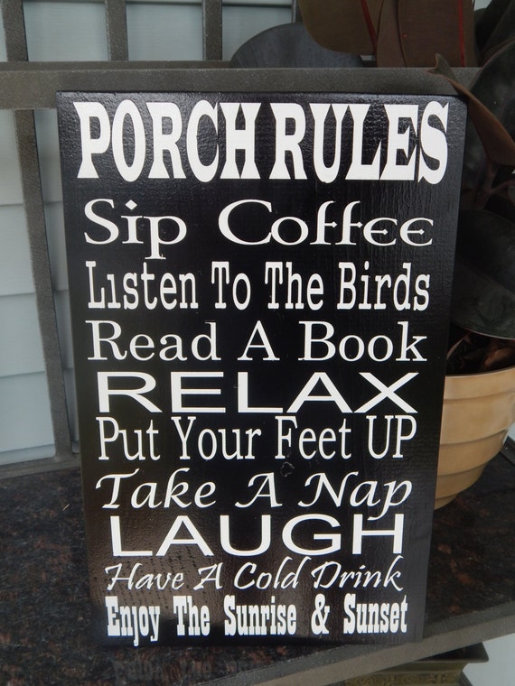 Porch Rules Patio Deck Painted Wooden Indoor Like This Item