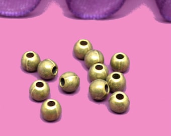 20 round beads spacer 04mm bronze color