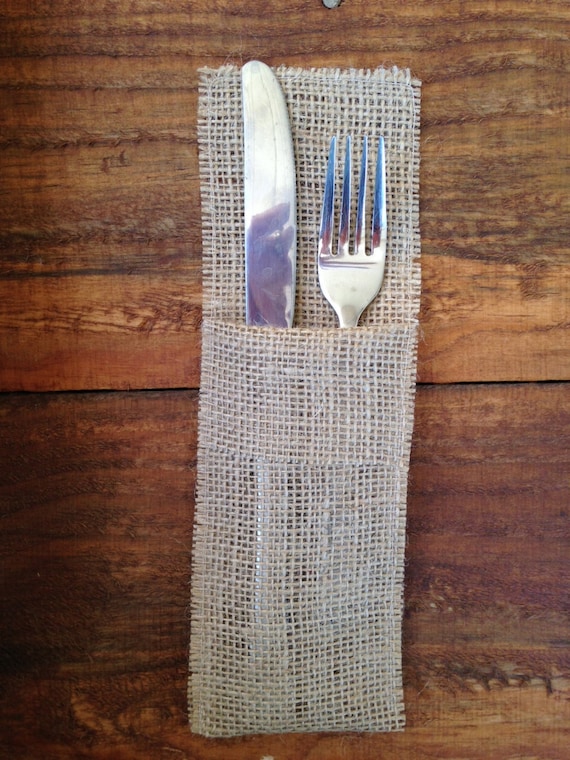 Burlap Utensil Holder
