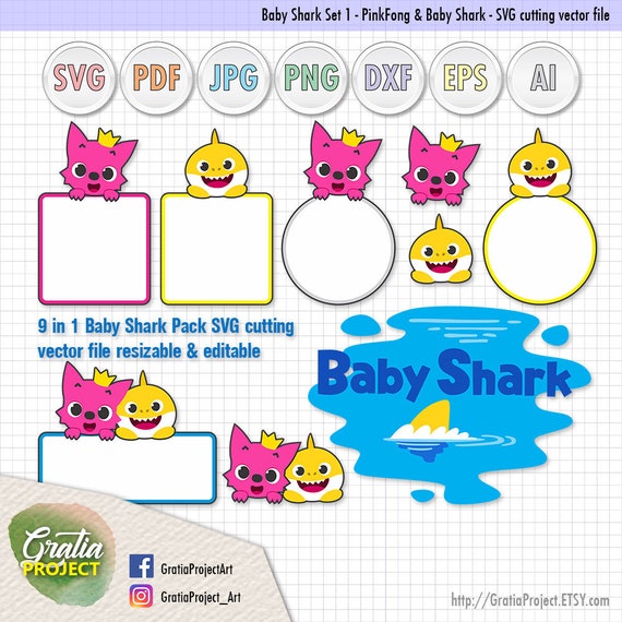 Download Baby Shark SVG Clipart 9 in 1 for Label & Artworks SVG