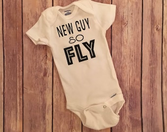 New guy so fly onesie, baby gift